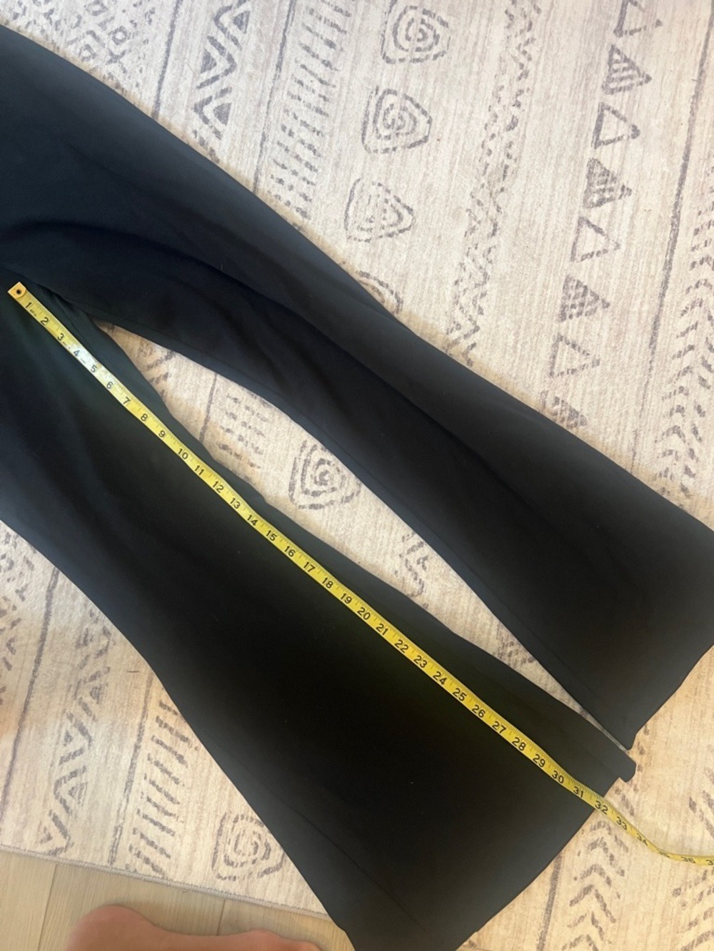 Black Wide-Leg Yoga Pants with Fold-Over Waistband - Picture 7 of 10